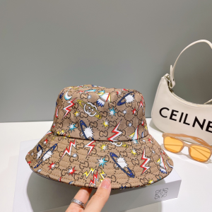 Gucci Galaxy Cotton Canvas Bucket Hat Beige