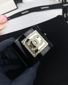 Chanel Crystal CC Black Bracelet