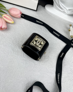 Chanel Crystal CC Black Bracelet