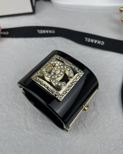 Chanel Crystal CC Black Bracelet