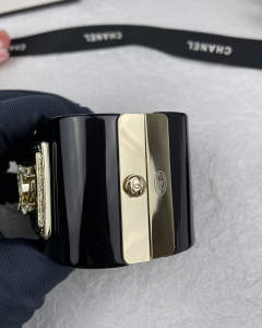 Chanel Crystal CC Black Bracelet