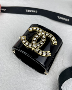 Chanel Crystal CC Black Bracelet
