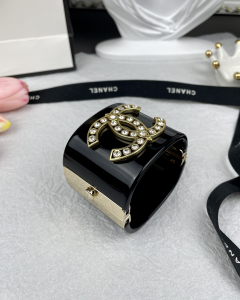 Chanel Crystal CC Black Bracelet