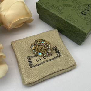 Gucci Double G Crystal Flower Rings