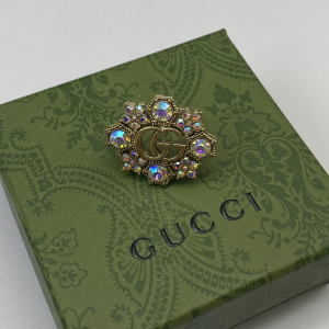 Gucci Double G Crystal Flower Rings