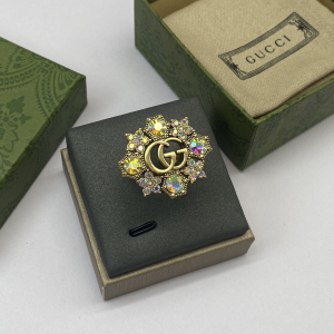 Gucci Double G Crystal Flower Rings