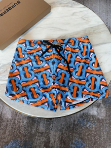 Burberry Monogram B Blue Orange Shorts