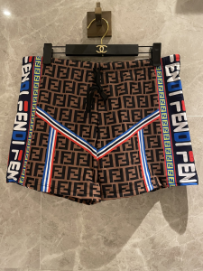 Fendi FF Logo Brown Shorts