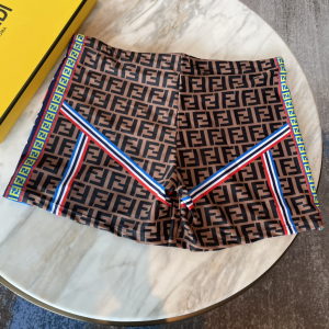 Fendi FF Logo Brown Shorts