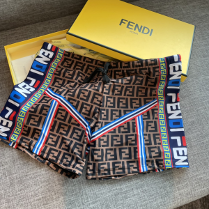 Fendi FF Logo Brown Shorts