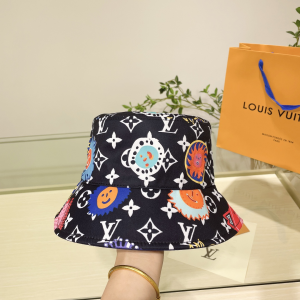 Louis Vuitton Monogram Black Bucket Hat