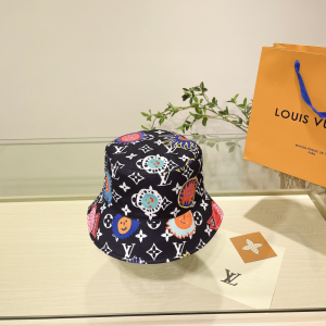 Louis Vuitton Monogram Black Bucket Hat