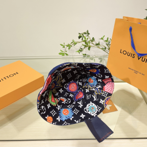 Louis Vuitton Monogram Black Bucket Hat