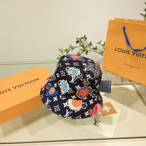 Louis Vuitton Monogram Black Bucket Hat