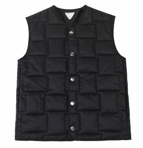 Bottega Veneta Intrecciato Puffer Gilet Vest Sleeveless Down Jacket Black Bottega Veneta Intrecciato Puffer Gilet Vest Sleeveless Down Jacket Black