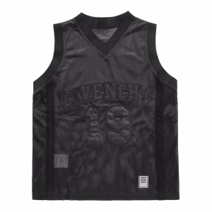 Givenchy Logo Mens Mesh Basketball Transparent Tank Top Black Givenchy Logo Mens Mesh Basketball Transparent Tank Top Black