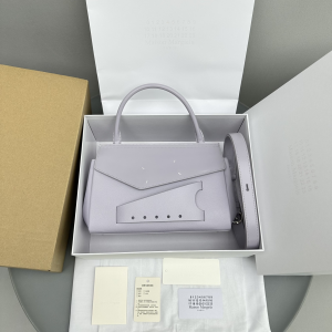 Maison Margiela Small Snatched Classique Leather Tote Shoulder Bag Purple Maison Margiela Small Snatched Classique Leather Tote Shoulder Bag Purple