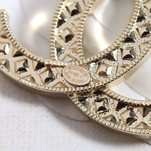 Chanel Crystals CC Logo Brooch