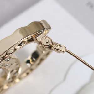 Chanel Crystals CC Logo Brooch