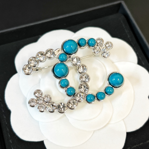 Chanel Diamond and Pearl CC Logo Brooch