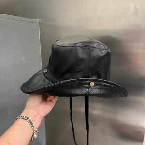 Dior Leather Rainhat Bucket Hat Black