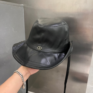 Dior Leather Rainhat Bucket Hat Black
