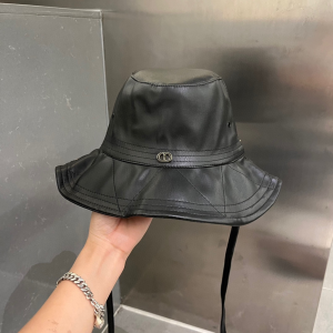 Dior Leather Rainhat Bucket Hat Black