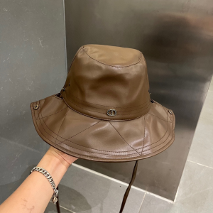 Dior Leather Rainhat Bucket Hat Brown
