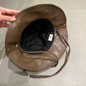 Dior Leather Rainhat Bucket Hat Brown