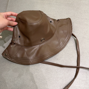 Dior Leather Rainhat Bucket Hat Brown