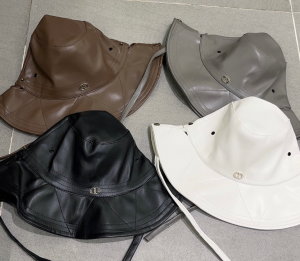 Dior Leather Rainhat Bucket Hat Brown