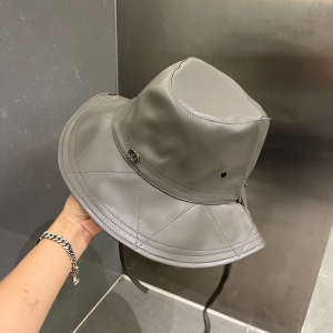 Dior Leather Rainhat Bucket Hat Gray