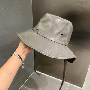 Dior Leather Rainhat Bucket Hat Gray