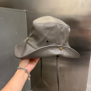 Dior Leather Rainhat Bucket Hat Gray