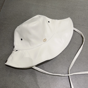 Dior Leather Rainhat Bucket Hat White