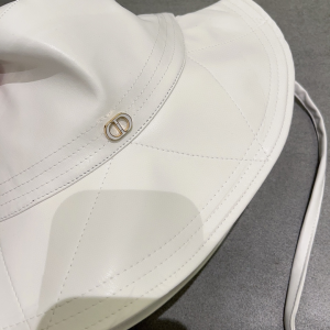 Dior Leather Rainhat Bucket Hat White