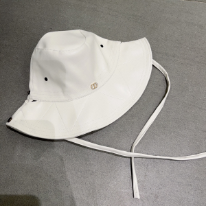 Dior Leather Rainhat Bucket Hat White