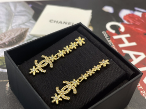 Chanel Crystal CC Flowers Earrings