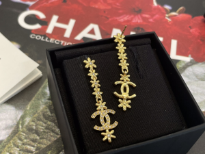 Chanel Crystal CC Flowers Earrings
