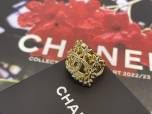 Chanel Gold CC Flowers Rings