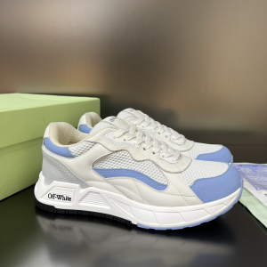 Off White Out Of Office Leather and Technical Fabric Sneaker White Blue Off White Out Of Office Leather and Technical Fabric Sneaker White Blue