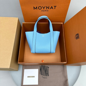 Moynat Small Duo BB Tote Bag Light Blue Calf Leather Moynat Small Duo BB Tote Bag Light Blue Calf Leather