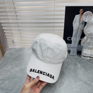 Balenciaga Logo Printed Canvas Baseball Cap Hat White Balenciaga Logo Printed Canvas Baseball Cap Hat White