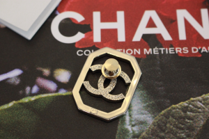 Chanel Crystals CC Logo Brooch