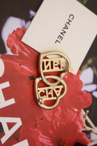 Chanel Crystals Double Heart Brooch