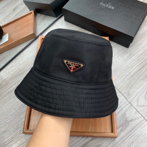 Prada Black Re Nylon Canvas Bucket Hat