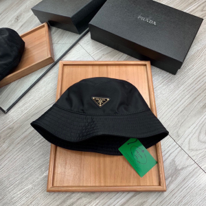 Prada Black Re Nylon Canvas Bucket Hat