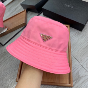 Prada Pink Re Nylon Canvas Bucket Hat