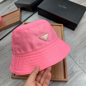 Prada Pink Re Nylon Canvas Bucket Hat