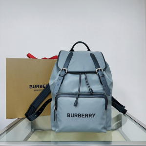 Burberry Nylon Logo Print Backpack Light Blue Burberry Nylon Logo Print Backpack Light Blue